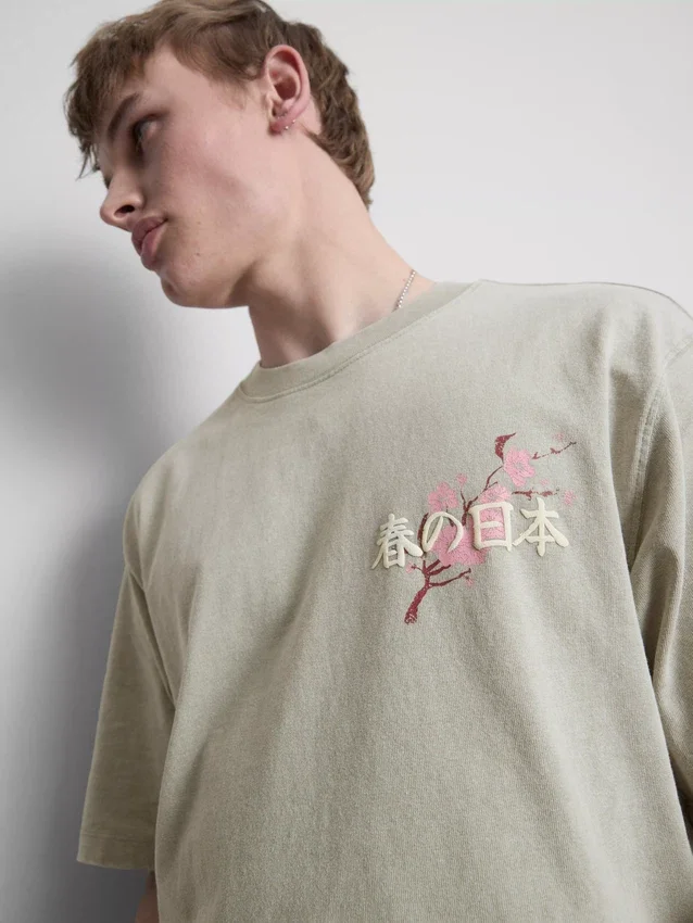 Grafik-T-Shirt im Washed-Japan-Look