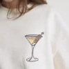 Grafisches Martini-Sweatshirt mit hohem Baumwollanteil