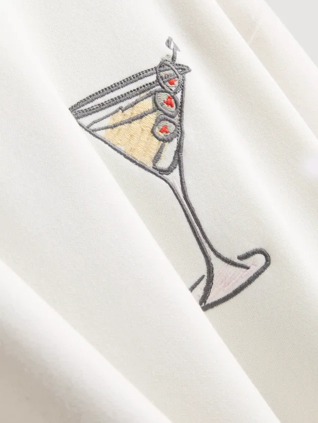 Grafisches Martini-Sweatshirt mit hohem Baumwollanteil