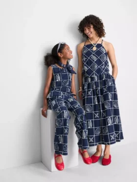 Halter-Bluse aus Baumwolle mit Cutwork-Muster