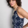 Halter-Bluse aus Baumwolle mit Cutwork-Muster