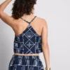 Halter-Bluse aus Baumwolle mit Cutwork-Muster