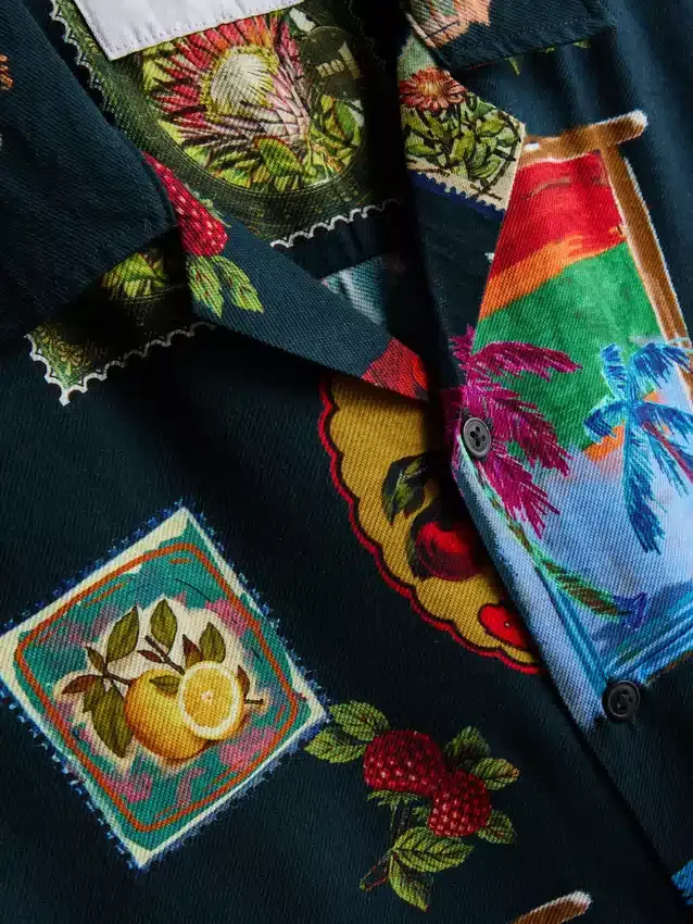 Hemd mit Reverskragen und Resort-Print