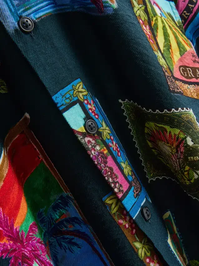 Hemd mit Reverskragen und Resort-Print