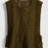 Häkel-Tanktop mit seitlichen Bändern