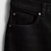 Hoch taillierte, konisch zulaufende Jeans aus Baumwoll-Denim