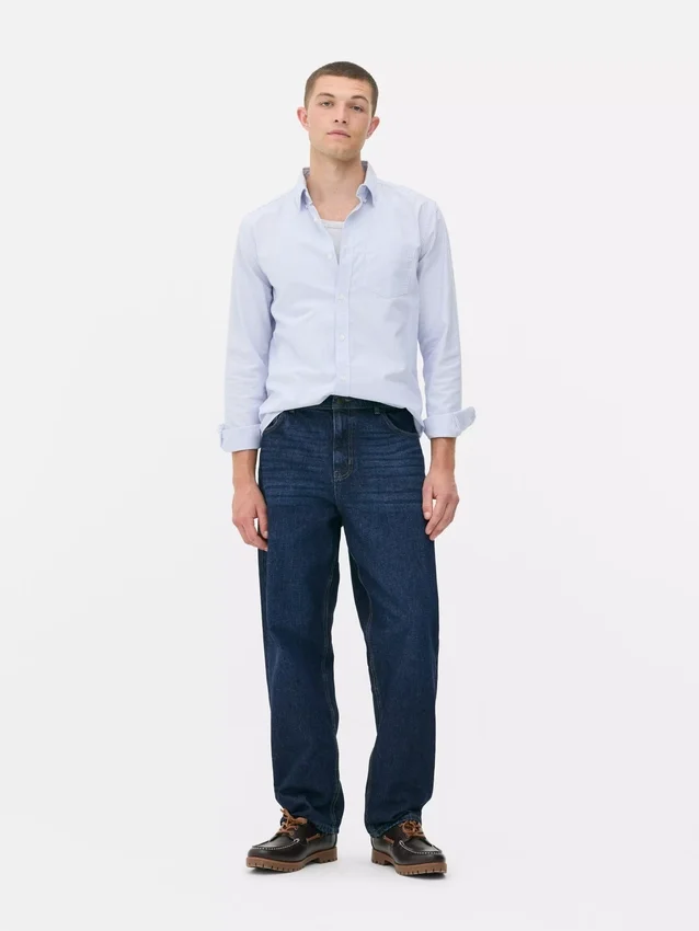 Hoch taillierte, locker sitzende Jeans