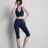 Hochgeschnittene, glatte Active-Capri-Leggings mit Stützfunktion