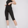 Hochgeschnittene, glatte Active-Capri-Leggings mit Stützfunktion