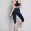 Hochgeschnittene, glatte Active-Capri-Leggings mit Stützfunktion