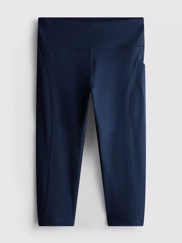 Hochgeschnittene, glatte Active-Capri-Leggings mit Stützfunktion