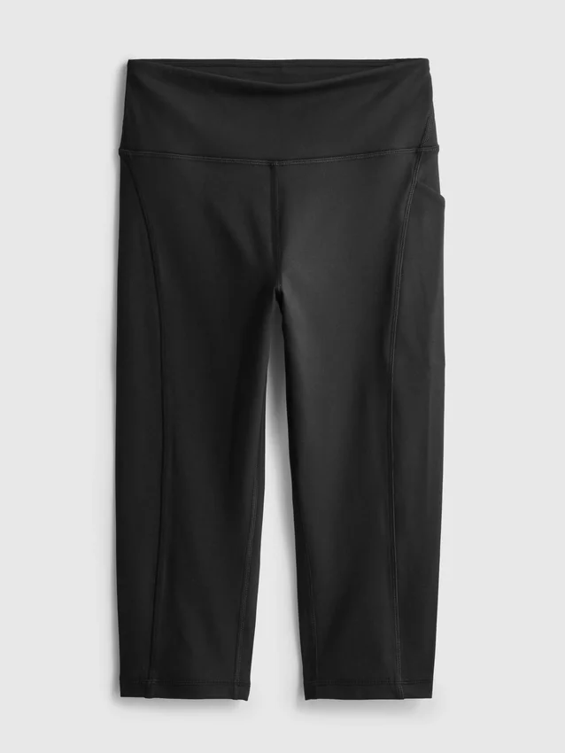 Hochgeschnittene, glatte Active-Capri-Leggings mit Stützfunktion
