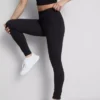 Hochgeschnittene, glatte Active-Leggings mit Stützfunktion
