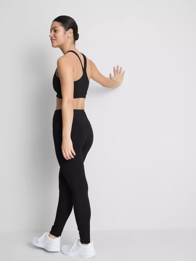 Hochgeschnittene, glatte Active-Leggings mit Stützfunktion