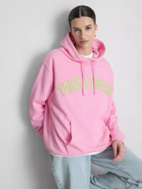Hoodie mit College-Print aus baumwollreicher Mischung