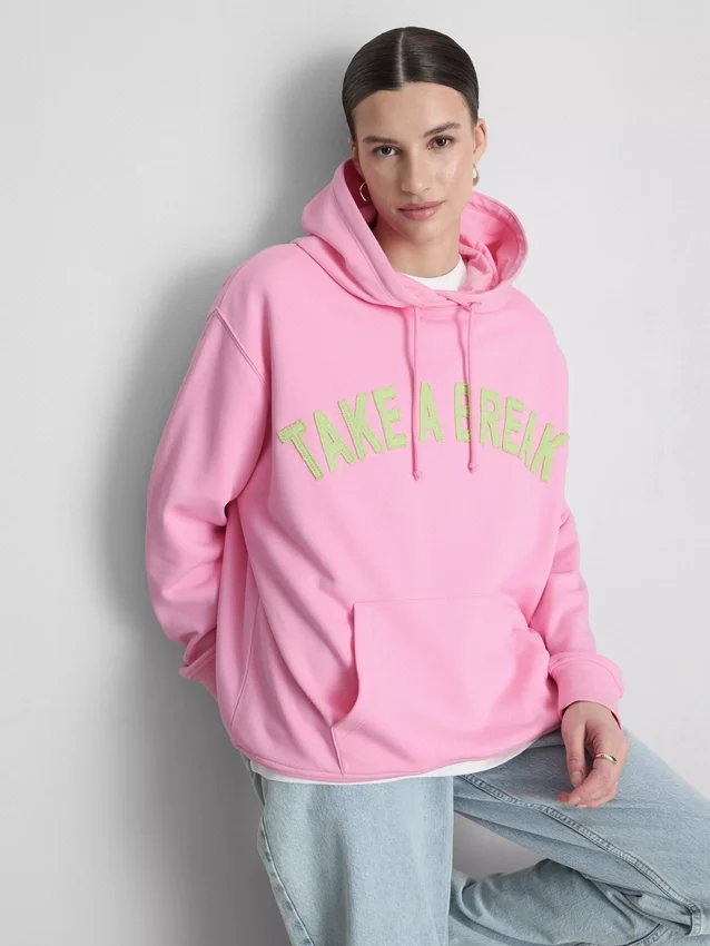Hoodie mit College-Print aus baumwollreicher Mischung