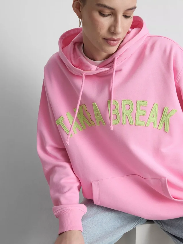 Hoodie mit College-Print aus baumwollreicher Mischung