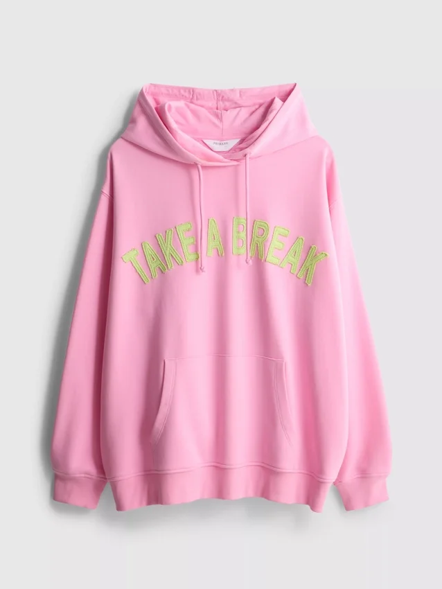 Hoodie mit College-Print aus baumwollreicher Mischung