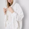 Hoodie mit durchgehendem Reissverschluss aus baumwollreichem Stoff mit Blumenmuster