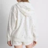 Hoodie mit durchgehendem Reissverschluss aus baumwollreichem Stoff mit Blumenmuster