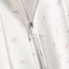 Hoodie mit durchgehendem Reissverschluss aus baumwollreichem Stoff mit Blumenmuster