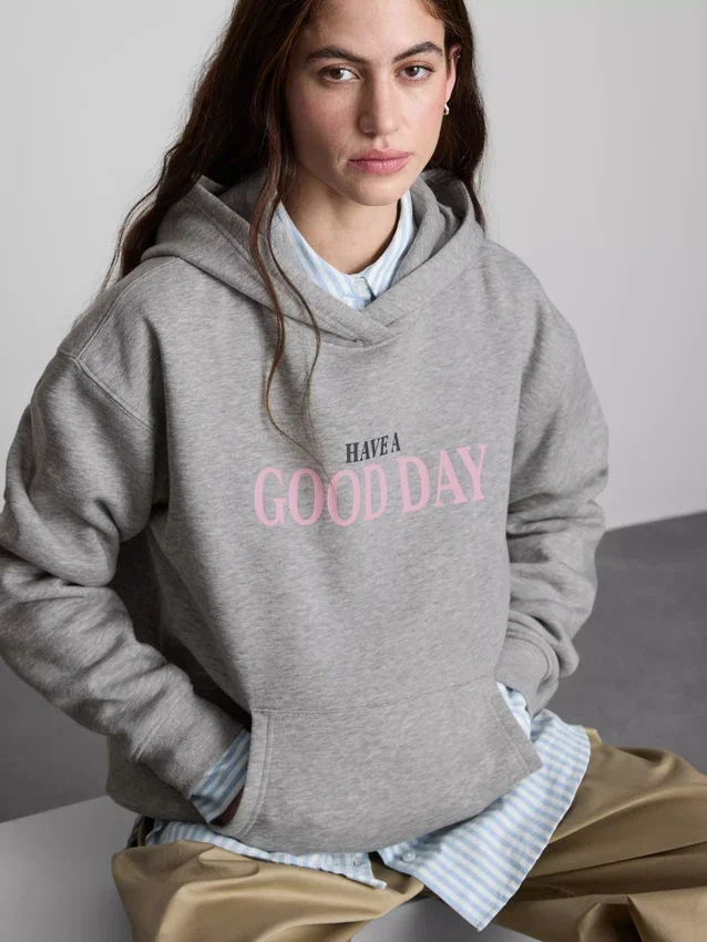 Hoodie mit Grafikprint aus Baumwollmischung
