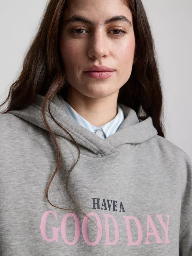 Hoodie mit Grafikprint aus Baumwollmischung