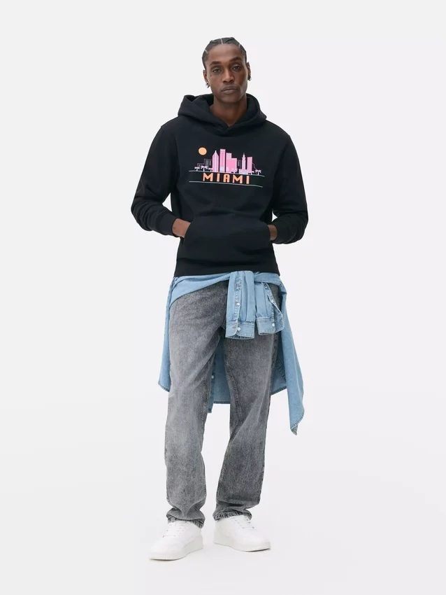 Hoodie mit Miami-Skyline