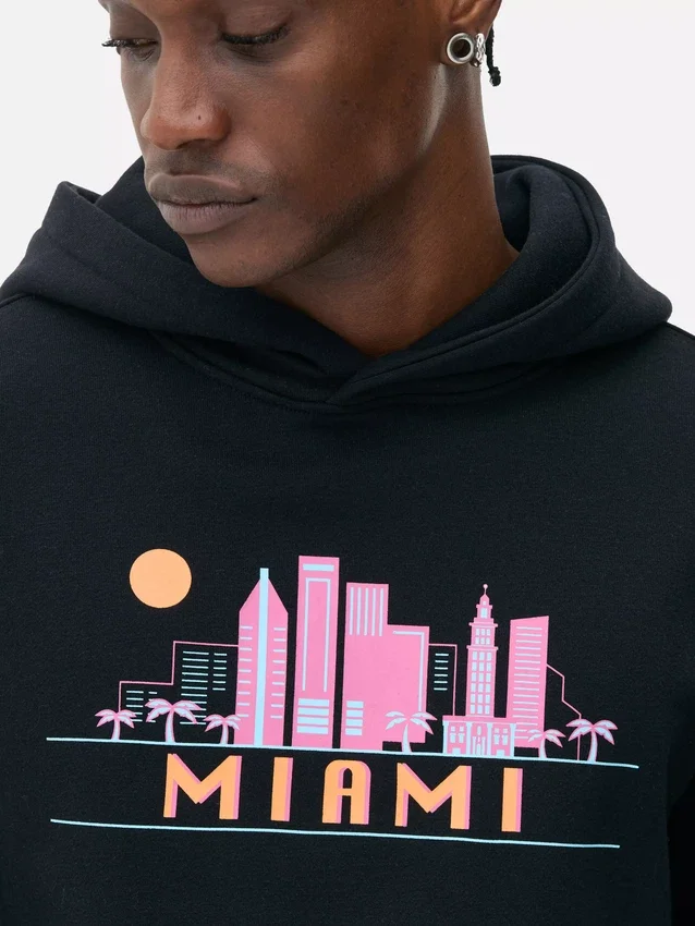 Hoodie mit Miami-Skyline