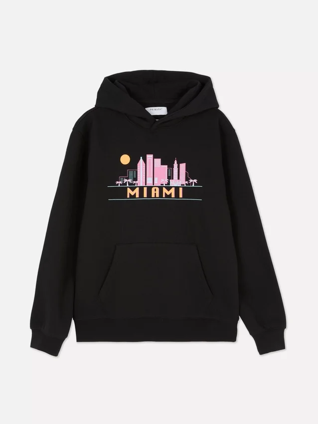 Hoodie mit Miami-Skyline