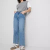 Jeans aus Baumwoll-Denim mit konisch zulaufendem, geradem Bein