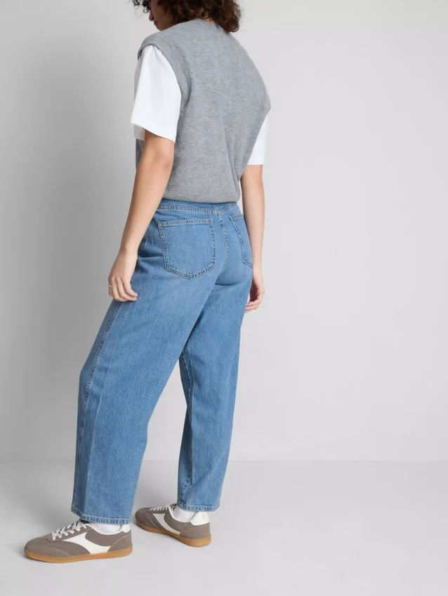Jeans aus Baumwoll-Denim mit konisch zulaufendem, geradem Bein