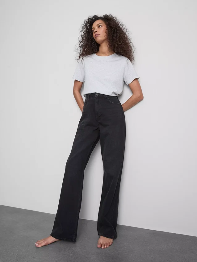 Jeans mit hoher Taille und geradem Bein