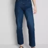 Jeans mit hoher Taille und geradem Bein
