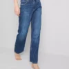 Jeans mit hoher Taille und geradem Bein
