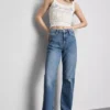 Jeans mit hoher Taille und geradem Bein