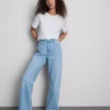 Jeans mit hoher Taille und geradem Bein