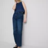 Jeans mit hoher Taille und geradem Bein
