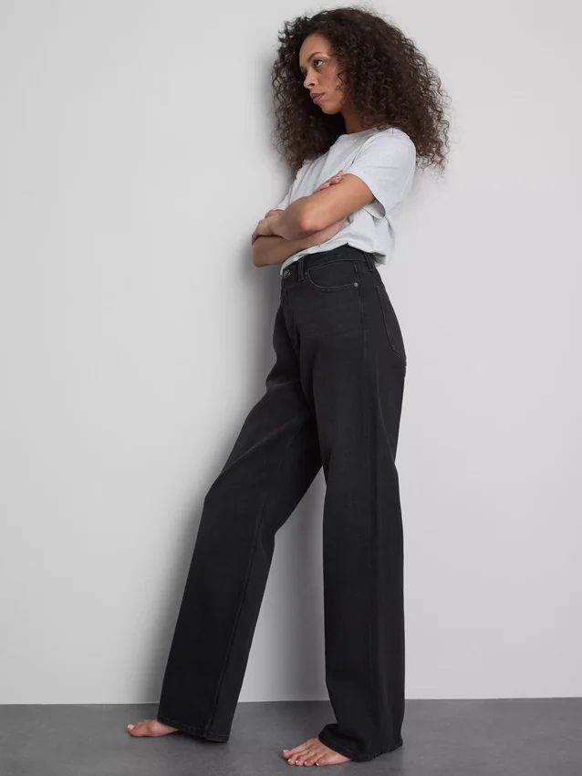 Jeans mit hoher Taille und geradem Bein