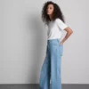 Jeans mit hoher Taille und geradem Bein