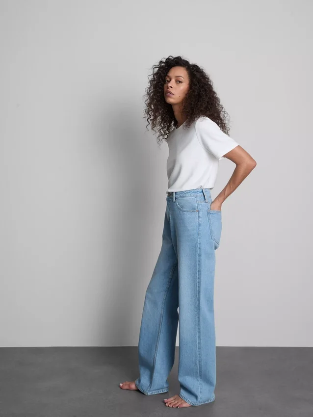 Jeans mit hoher Taille und geradem Bein