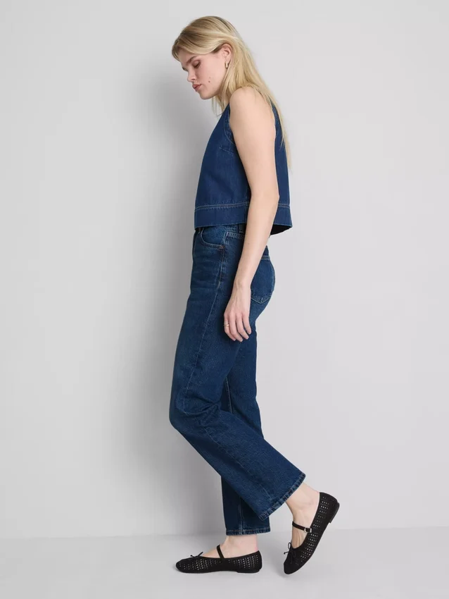 Jeans mit hoher Taille und geradem Bein