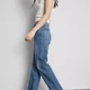 Jeans mit hoher Taille und geradem Bein