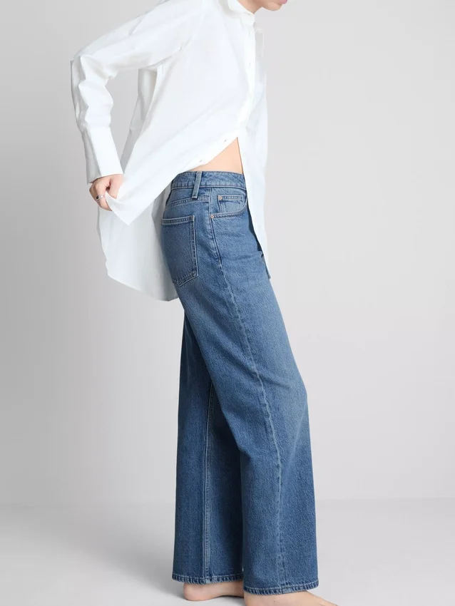 Jeans mit hoher Taille und geradem Bein
