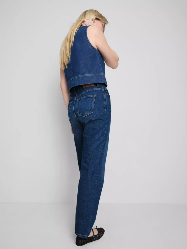 Jeans mit hoher Taille und geradem Bein