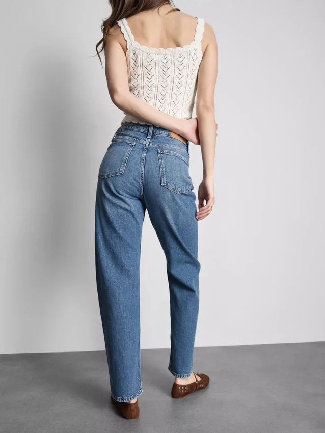 Jeans mit hoher Taille und geradem Bein