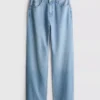Jeans mit hoher Taille und geradem Bein