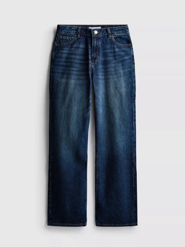 Jeans mit hoher Taille und geradem Bein