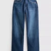 Jeans mit hoher Taille und geradem Bein