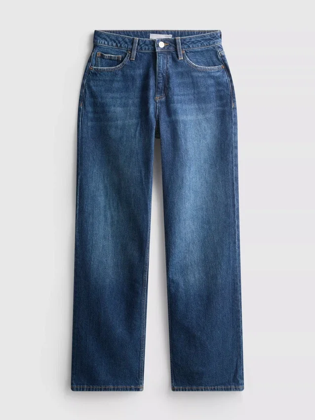 Jeans mit hoher Taille und geradem Bein